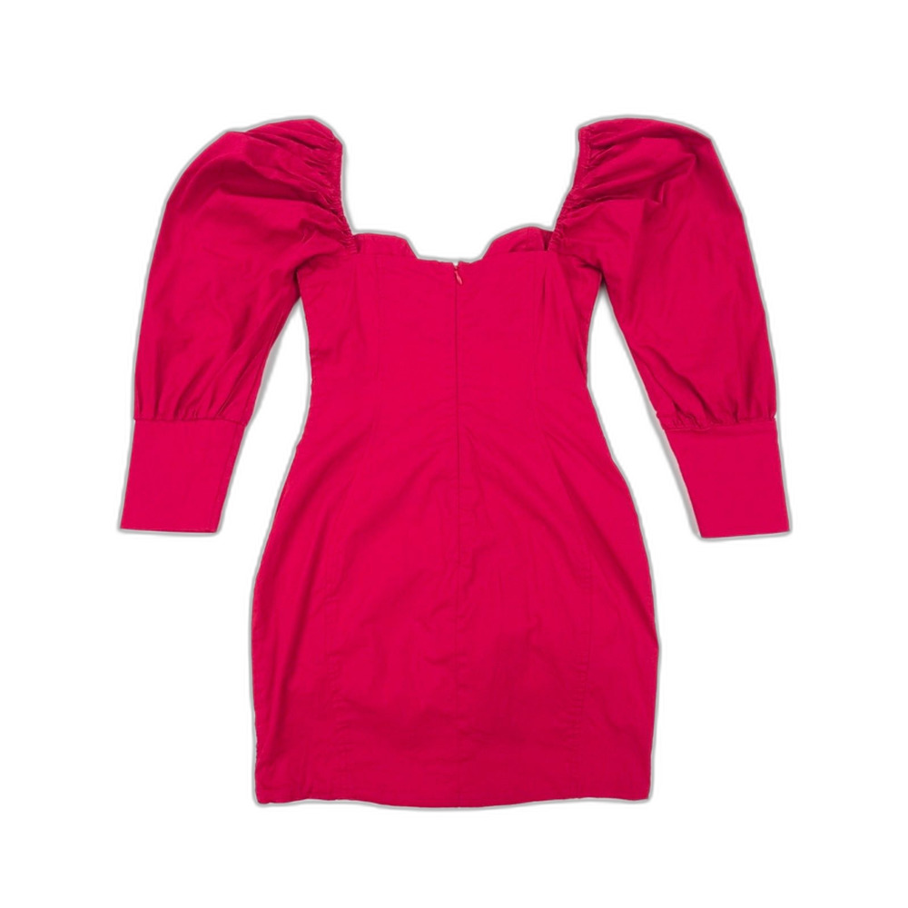 OH POLLY Steal Their Heart Puff Sleeve Mini Dress Red Romantic Cottagecore Sexy - Picture 7 of 10